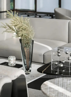 轻奢玻璃花瓶客厅桌面摆件饰品