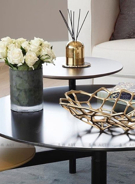 别墅客厅茶几轻奢风不锈钢装饰品