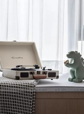 样板房黑胶唱片机便携式留声机蓝牙仿古电唱机飘窗台音响摆件