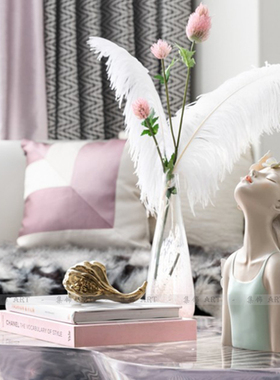 轻奢风人形展厅茶几组合雕塑摆件