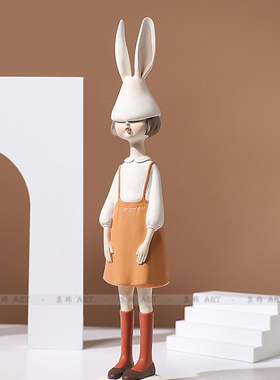 可爱风兔子电视柜儿童房工艺品