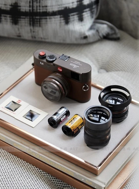 样板间卧室客厅软装摆件飘窗组合简约现代仿真模型相机摄影主题