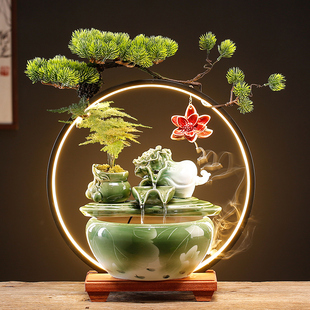 创意仿玉白菜招财摆件办公室客厅酒柜流水百财如意装 饰品开业礼物