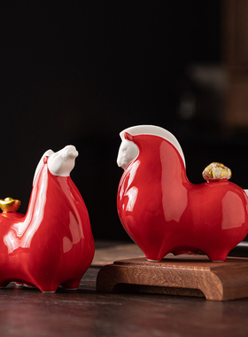 青瓷唐马摆件国潮风招财乔迁送礼