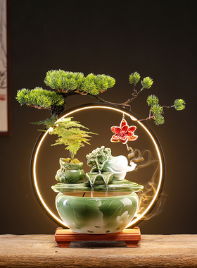 创意彷玉白菜增财摆件办公室客厅酒柜流水百件财富摆件开幕礼