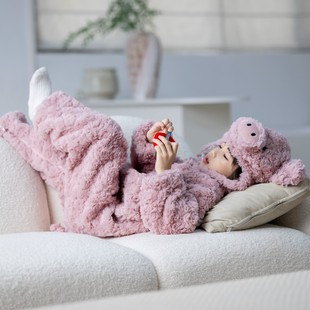 儿童睡衣女孩2025新款冬天加厚女童可爱女宝宝小猪动物家居服男童