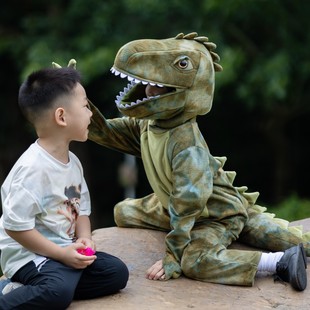 万圣节儿童服装 扮小男孩表演服动物衣服 男童cosplay恐龙霸王龙装