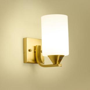 万家灯居全铜壁灯led简约现代客厅楼梯过道背景墙美式卧室床头灯