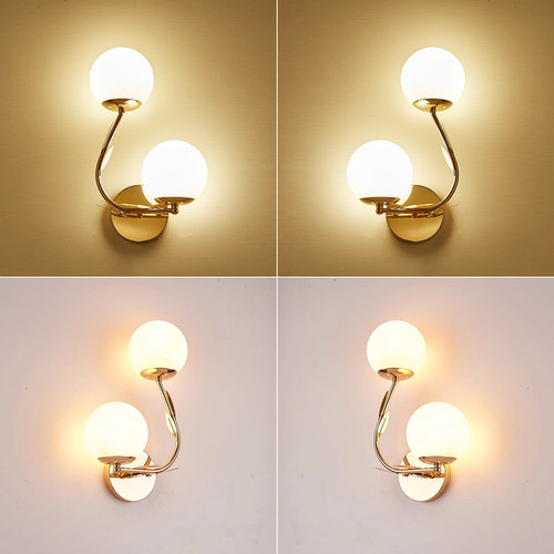 金色铁艺LED封闭式防蚊虫壁灯