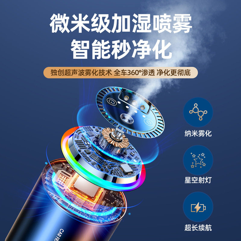 车载香薰机三色星空顶香