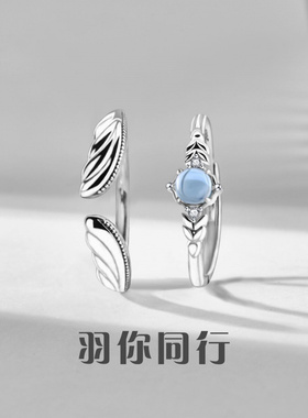 s925纯银羽翼情侣对戒