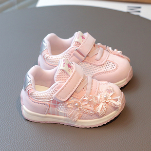 新款夏季女宝宝单网0一1-4岁学步鞋婴幼儿女童软底透气12个月鞋子