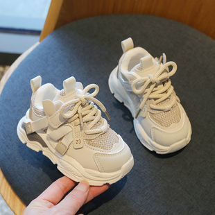 春秋款男童女童运动鞋儿童宝宝1一6岁半童鞋小童秋季软底网面鞋子