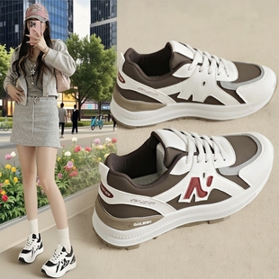 老爹鞋女2026春夏季新款拼色增高休闲鞋学生厚底增高松糕运动鞋