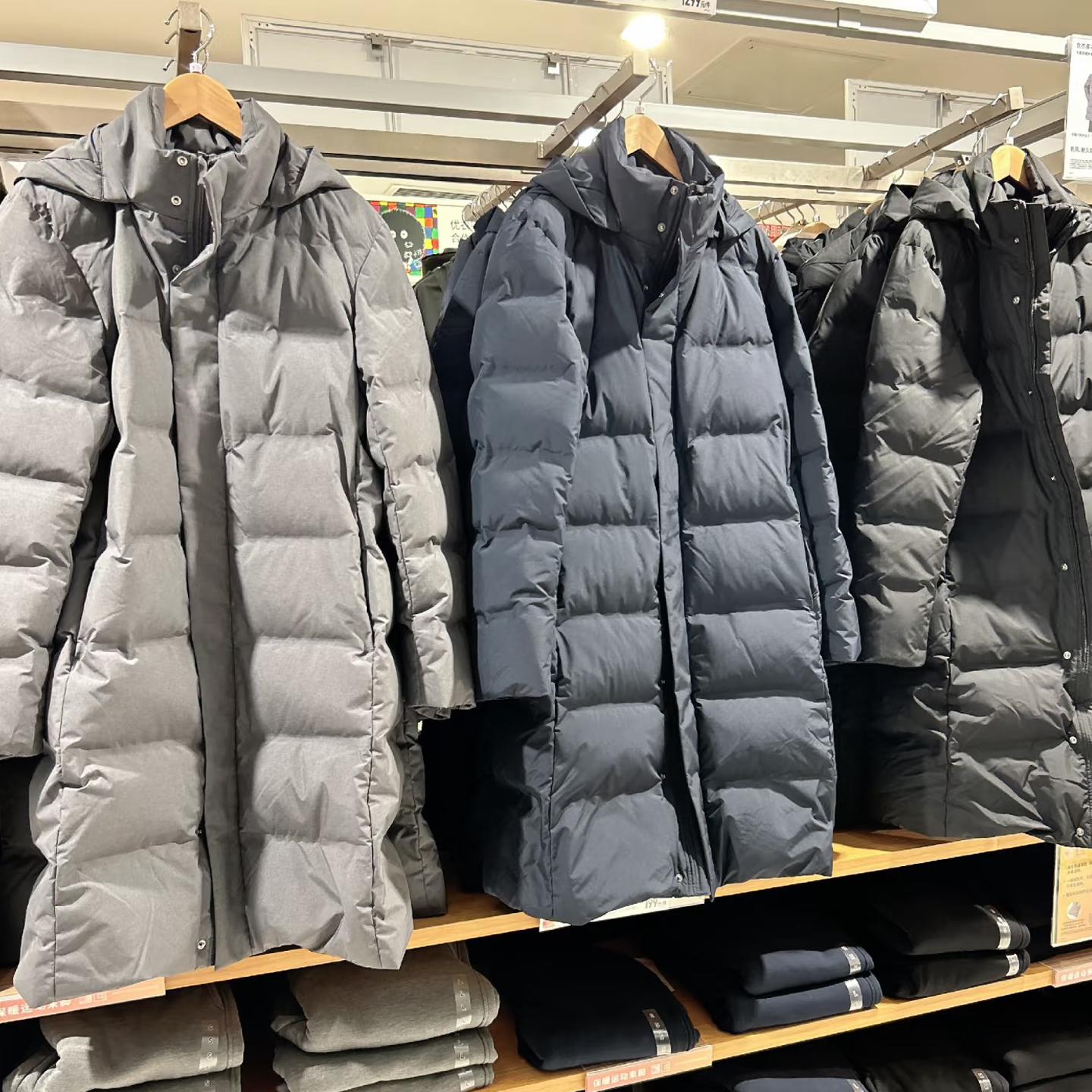 原单25冬新款470079男装保暖连帽无缝羽绒大衣羽绒服外套478280