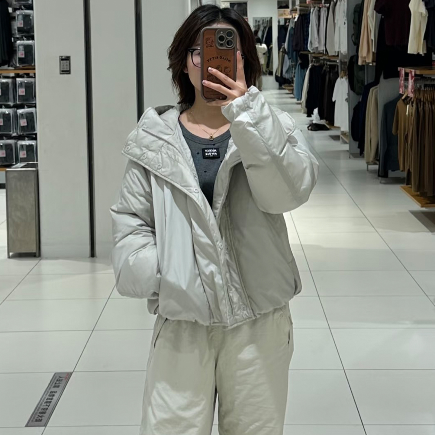 日系25秋冬新款合作款女装男装空气棉服连帽外套面包服E480064