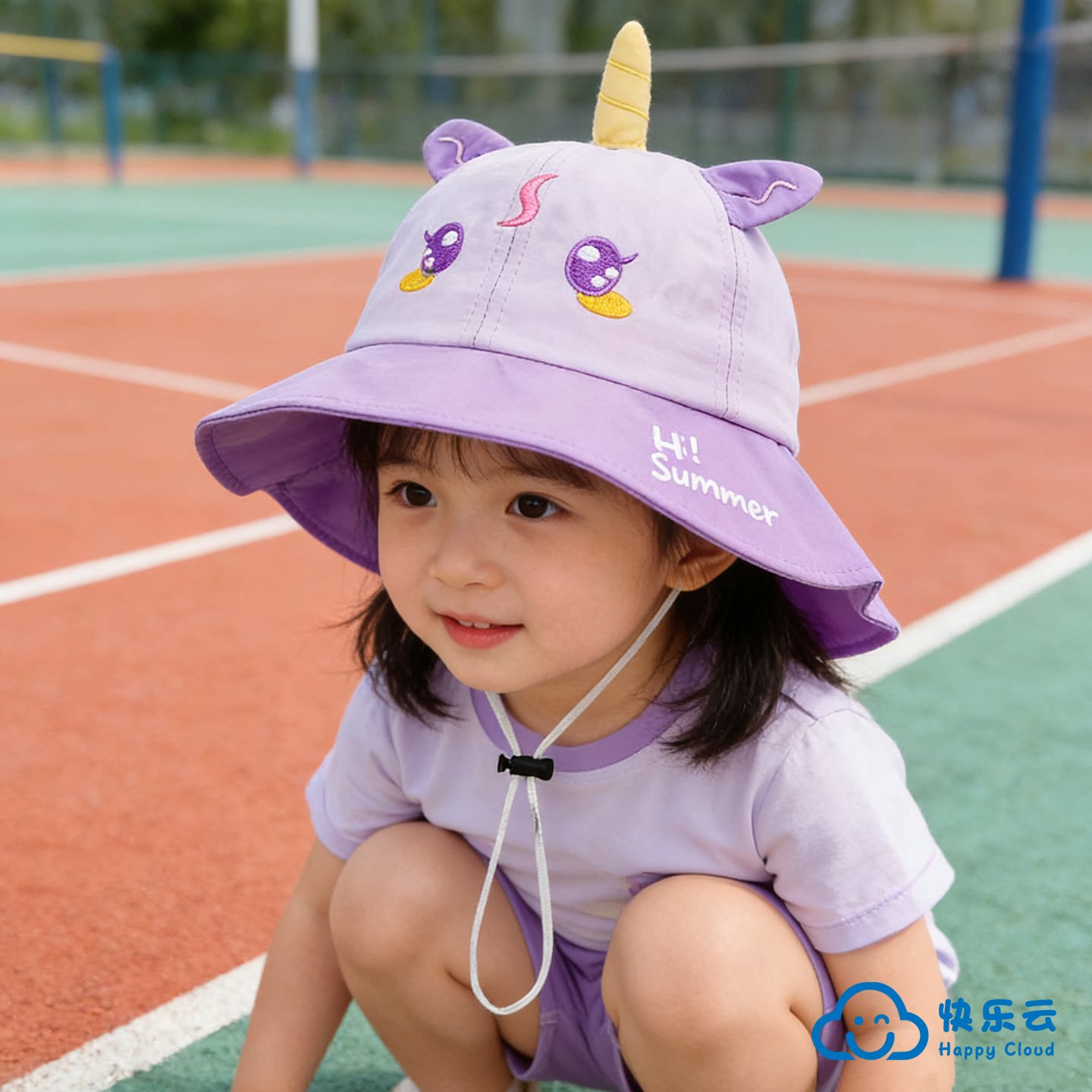 宝宝防晒帽子春夏季女童渔夫帽萌图片