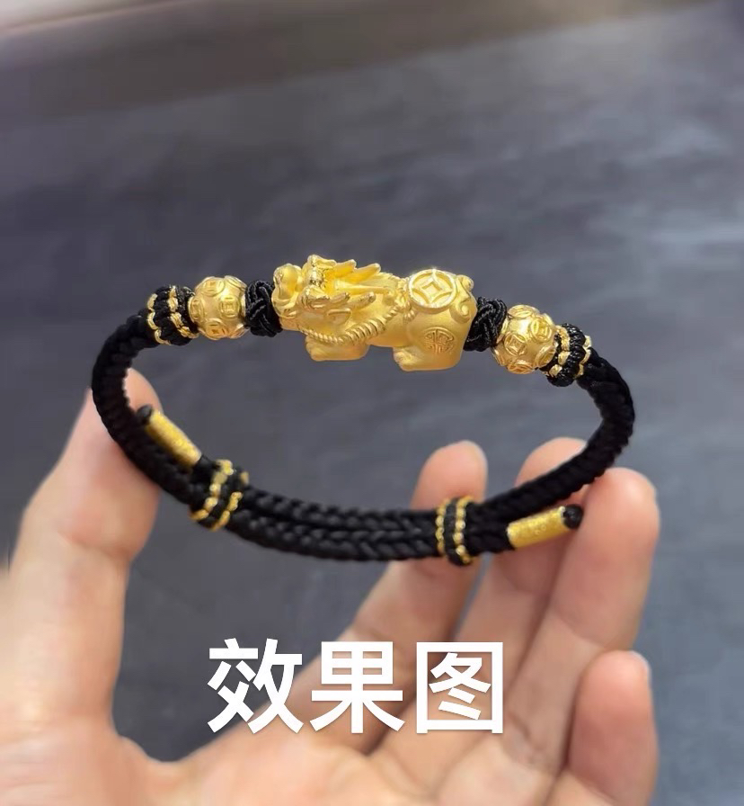 纯手工编织貔貅菠萝结手绳diy可穿转运珠貔貅高级送男友情侣手链