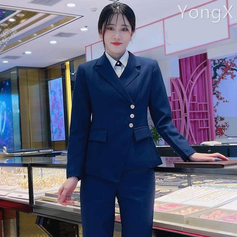 银楼秋冬长袖西装 女职业套装珠宝店工作服 金店工装适用于老凤祥