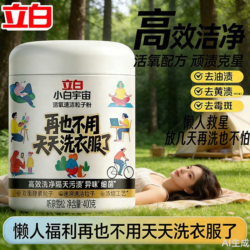 立白小白宇宙爆炸盐刷鞋洗袜子活氧速洁粒子粉去黄渍霉斑异味除菌