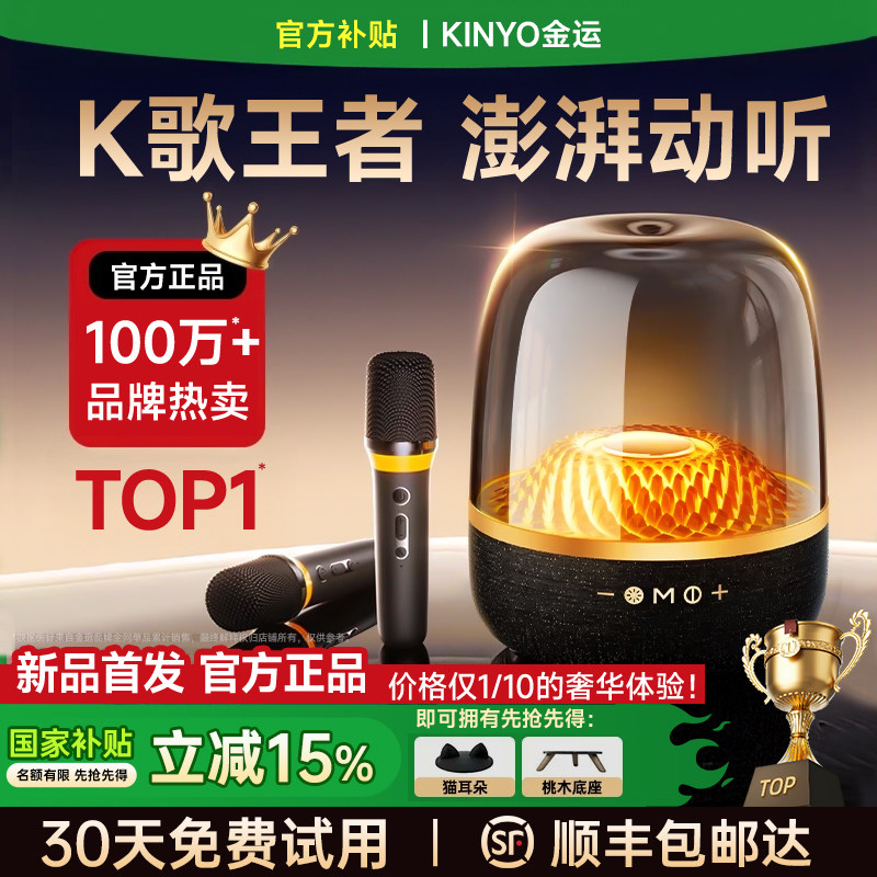 金运话筒音响一体麦克风家庭ktv音箱套装卡拉ok唱歌机用政府补贴