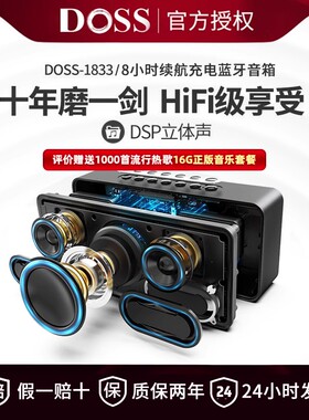 DOSS/德士 1833二分频蓝牙音响HiFi发烧级音箱家用客厅环绕低音炮