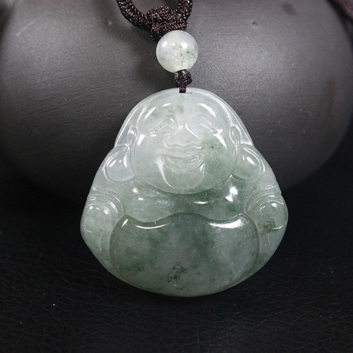 正品桂林鸡血玉贵妃料佛公吊坠挂件女款天然玉石冰种飘花A货带证