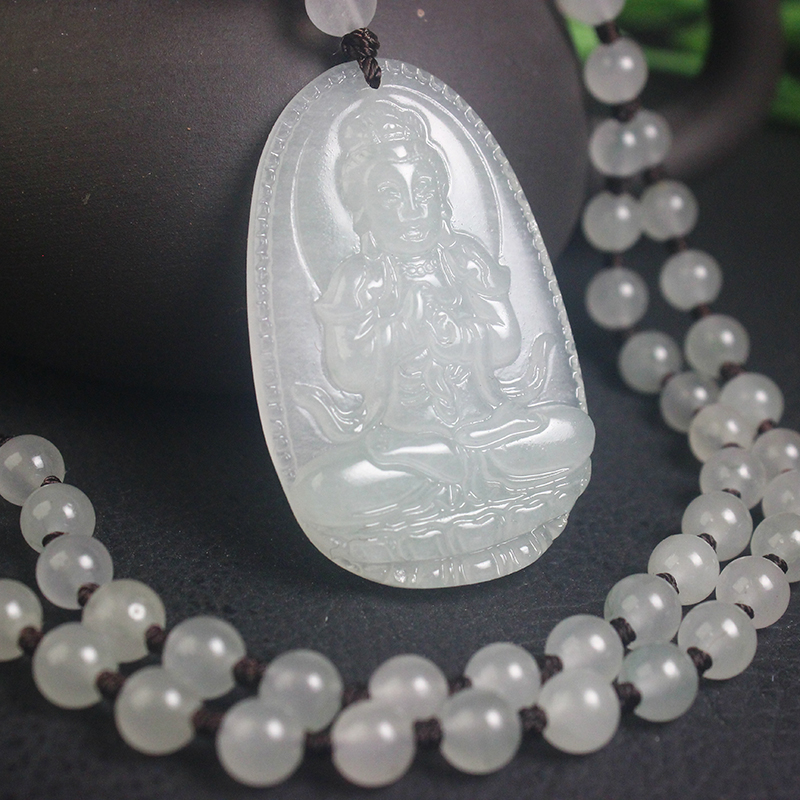 正品桂林鸡血玉贵妃料本命佛项链大日如来菩萨属羊猴守护神带证书