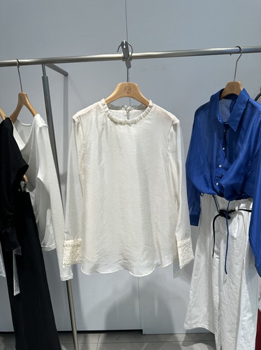 Rose Alyssa 若诗莉莎2026夏新女花边领刺绣衬衫R6208-0504-499