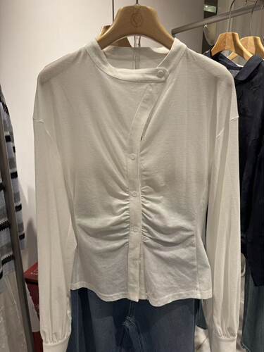 RoseAlyssa若诗莉莎国内正品代购半高领打褶衬衫R6303-0501-499