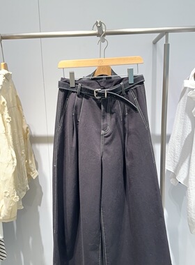 Rose Alyssa 若诗莉莎2026年春季新撞色线条阔腿裤R6104-1402-599