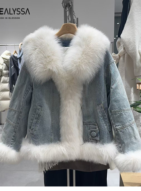 ROSEALYSSA若诗莉莎2024冬狐狸毛皮草羽绒服外套R4406-2801-3999