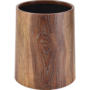 复古仿木纹垃圾桶家用2023新款大容量客厅厨房卫生间商用中式纸篓