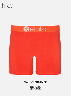 Ethika【活力橙】本命年棉质男士内裤送男友礼物运动平角短裤男生