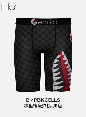 Ethika【棋盘格黑鲨】男士内裤美式潮流运动速干内裤防磨四角短裤