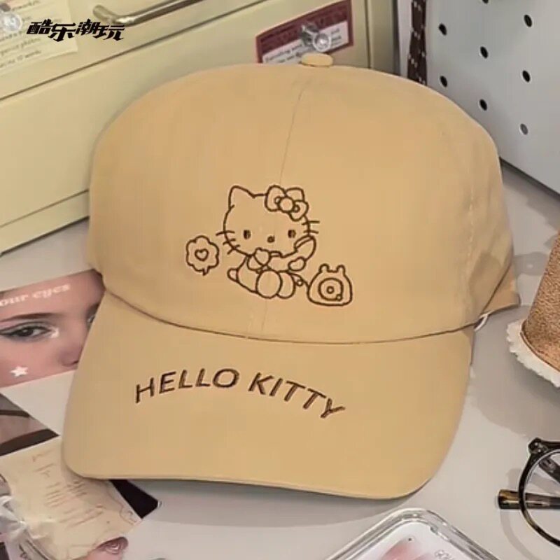 酷乐潮玩三丽鸥爱心豹纹棒球帽女Kitty盆帽渔夫帽前进帽显脸小