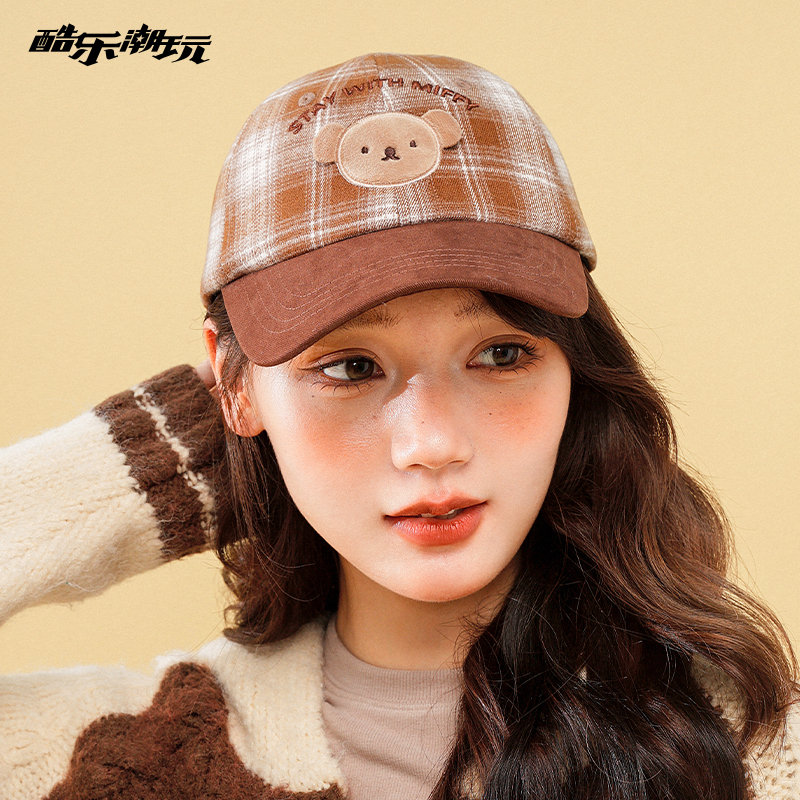 酷乐潮玩米菲摩卡可爱甜美棒球帽女超好看宽帽檐大脸显脸小秋冬