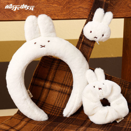 酷乐潮玩米菲漫游可爱毛绒发箍巨好看格子大肠发圈女2025新款发饰