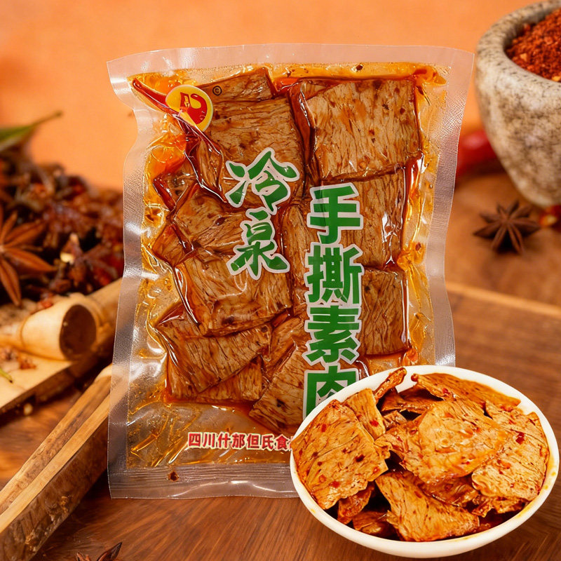 但氏豆腐手撕素肉素牛排素牛肉豆干豆制品整箱麻辣味零食小吃252g