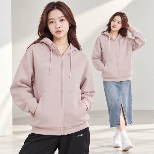 李宁女连帽开衫卫衣26秋新款