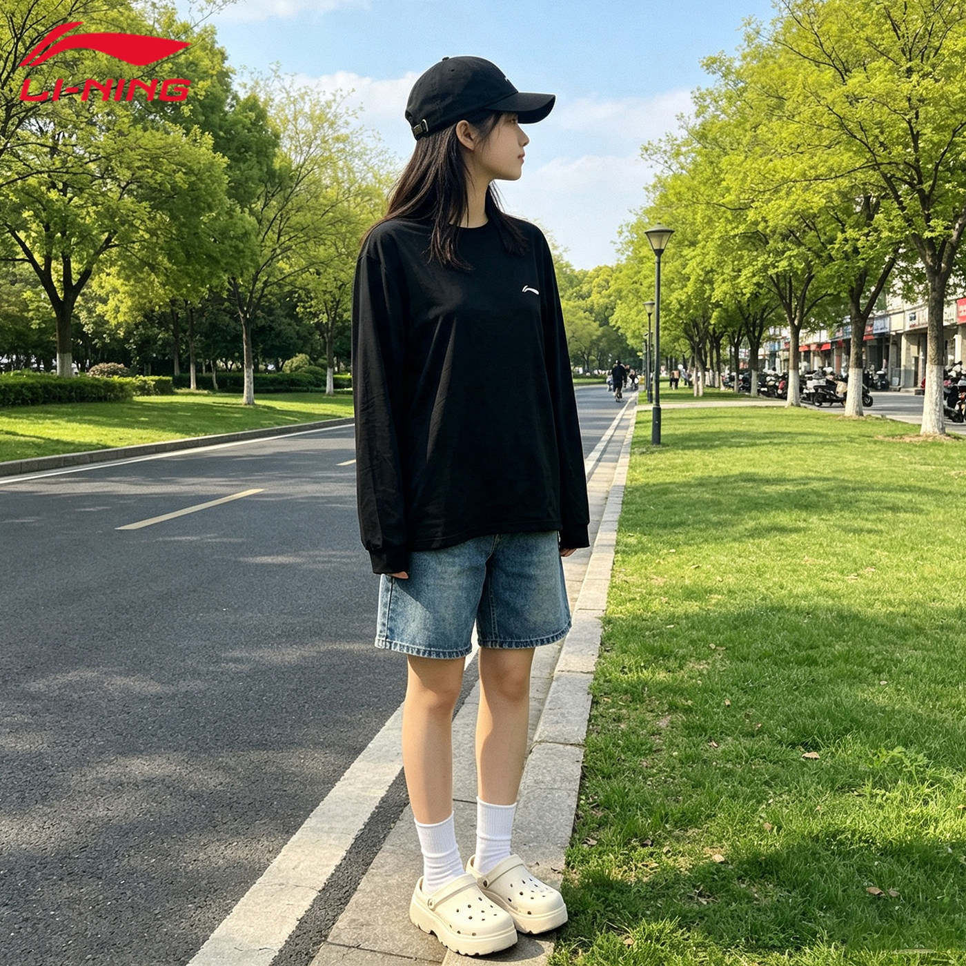 李宁长袖T恤速干防晒衣女2026夏季运动服上衣文化衫长款训练服