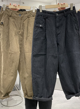 TY1980 2022春季新款松紧腰韩版宽松百搭显瘦直筒休闲裤女215519