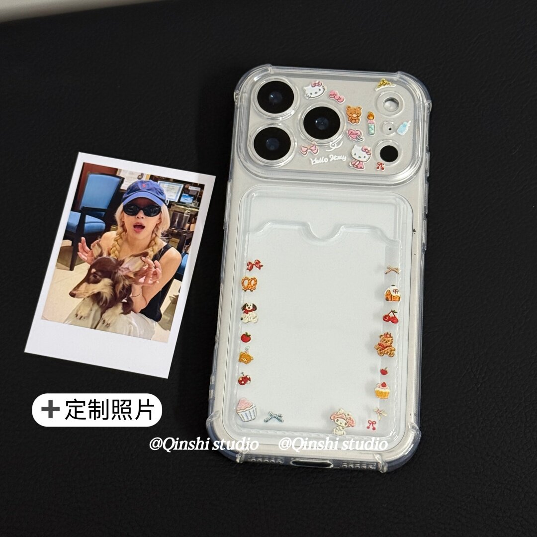 勤仕 可爱小图案相框卡包适用苹果17promax手机壳iPhone Air定制DIY打印放照片16情侣15小卡14透明防摔软硅胶图片
