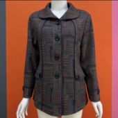 上衣夹克奶奶高档开衫 女士外套舒适中老年妈妈装 花色时尚 春秋新款