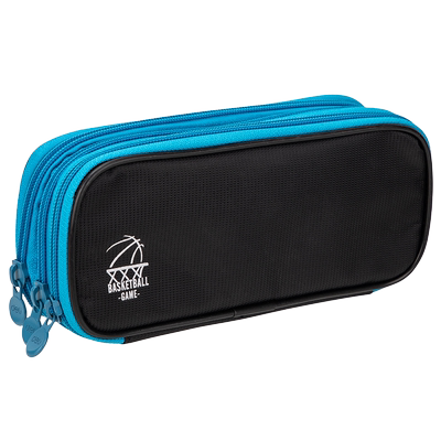 得力大容量多功能帆布笔袋