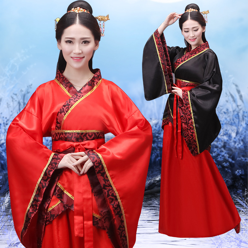 古装女唐装汉服正规双绕曲裾表演服写真仙女风襦裙成人礼演出