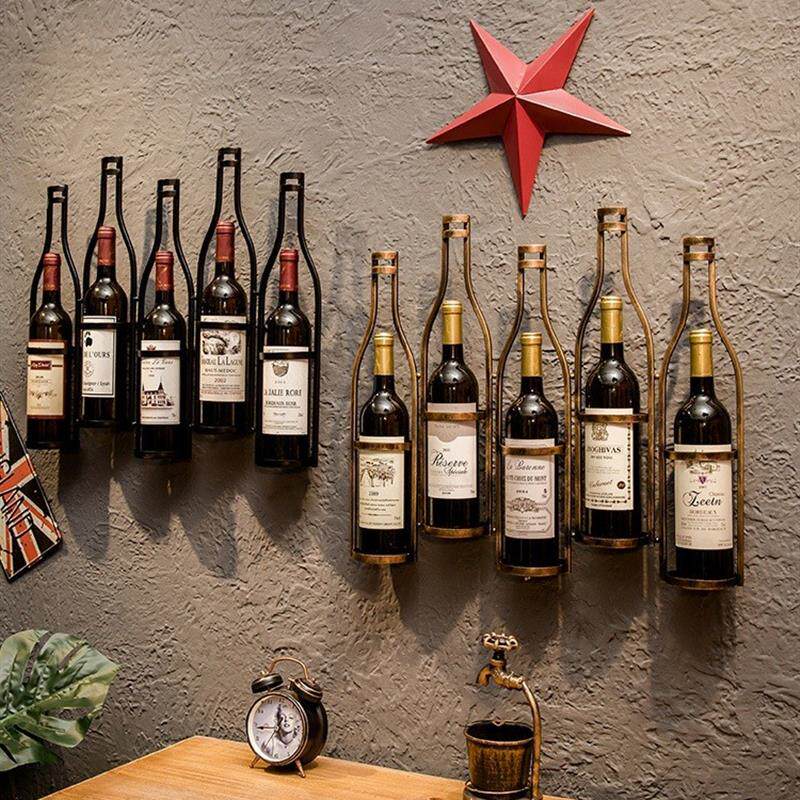 复古工业风酒架铁艺壁挂酒吧台餐厅家居客厅墙上葡萄酒红酒架壁饰