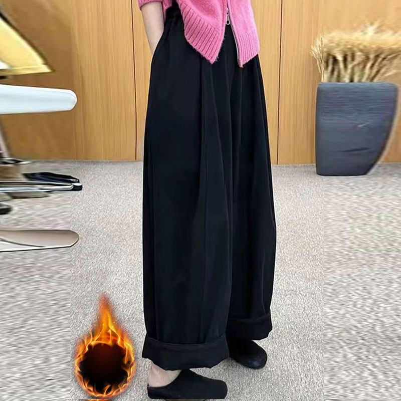 2025秋冬大码休闲直筒赫本长裤加绒加厚宽松显瘦拽姐丑萌阔腿裤冬,女装/女士精品,牛仔裤,淘宝优惠券,粉丝福利购,淘宝优惠卷