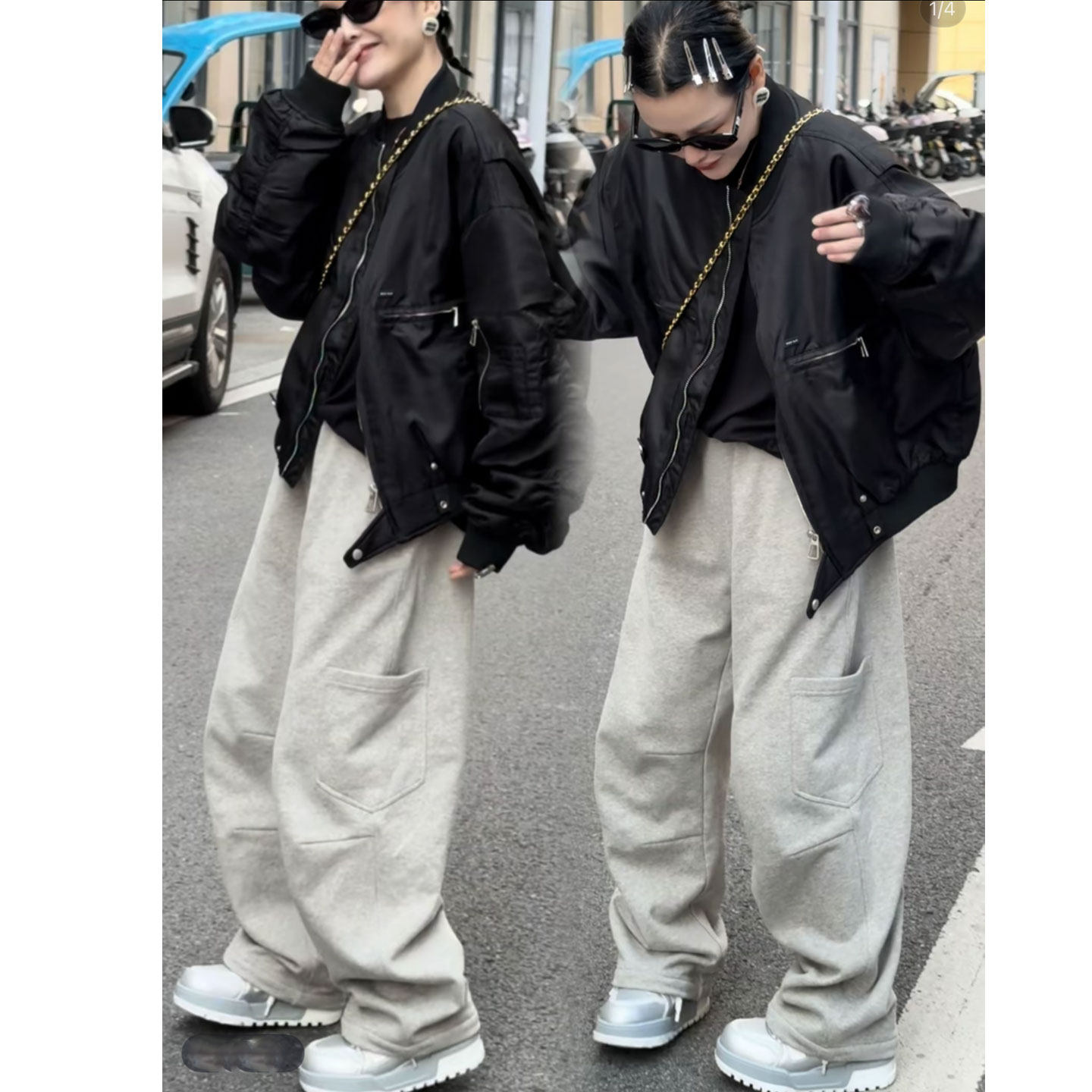 灰色多口袋设计弯刀休闲裤女秋冬季2026年新款加绒显瘦窄版阔腿裤,女装/女士精品,卫裤,淘宝优惠券,粉丝福利购,淘宝优惠卷