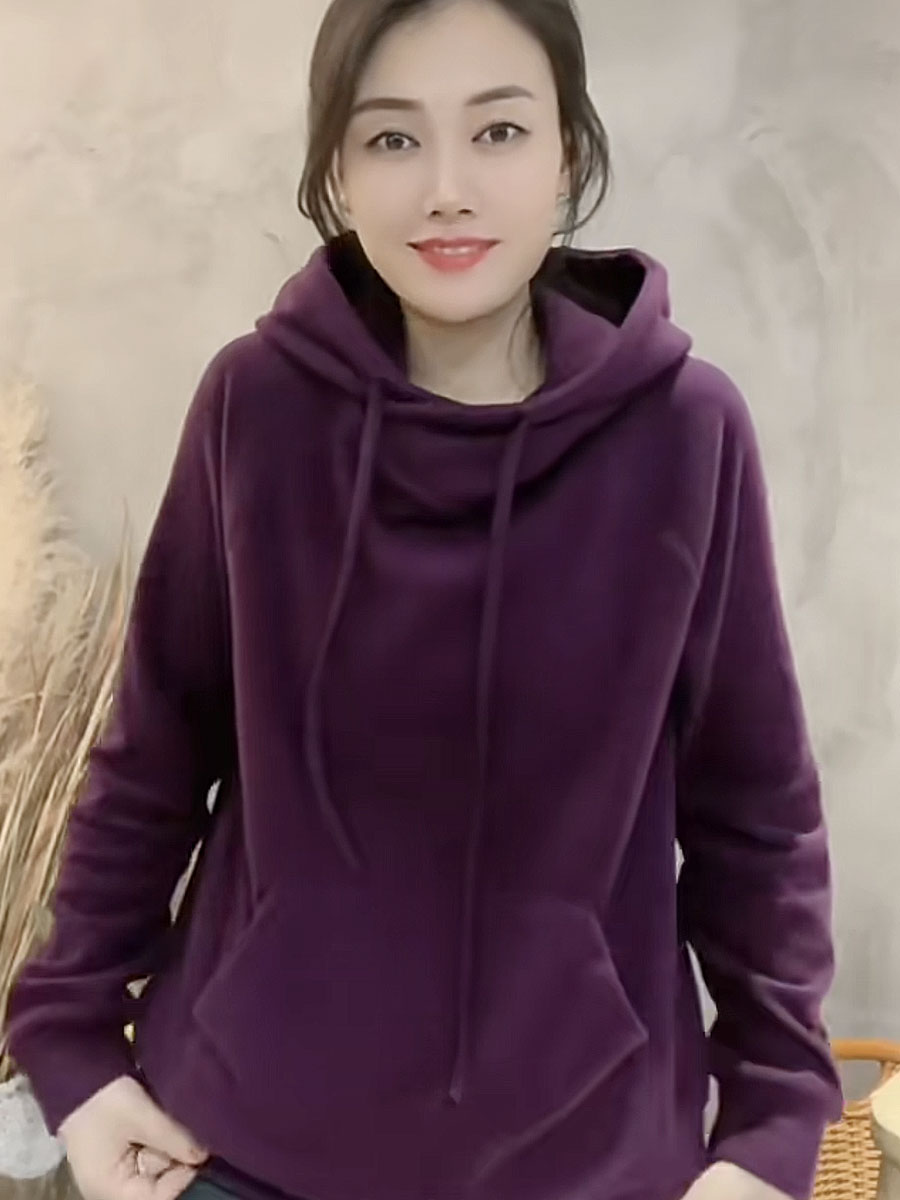 加厚宽松双面德绒连帽卫衣